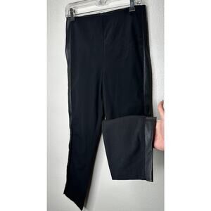 Rag & Bone Black Lamb Leather Side Stripe Back Zip Stretch Pants 8